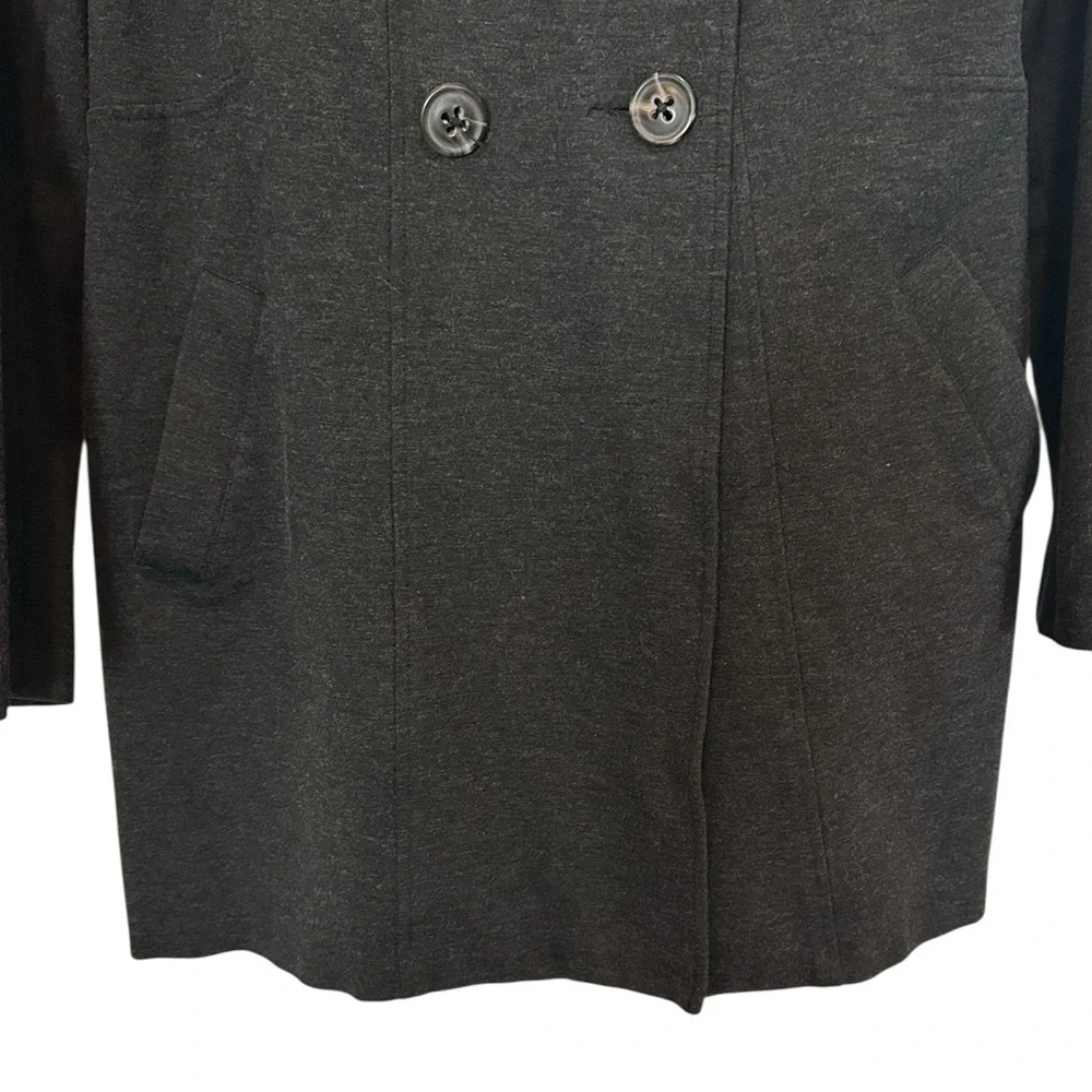CABI style #648 Casablanca Ponte Double Breasted coat/jacket charcoal gray sz L - Picture 5 of 8